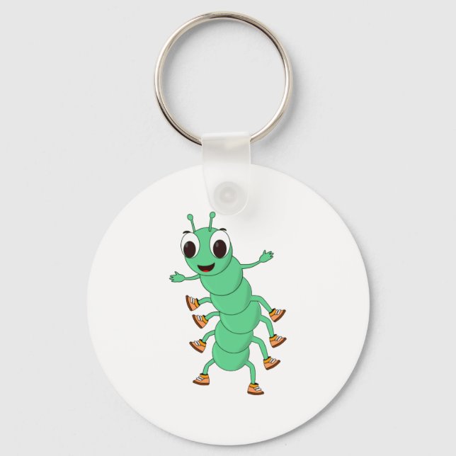 Green Caterpillar Keychain (Front)
