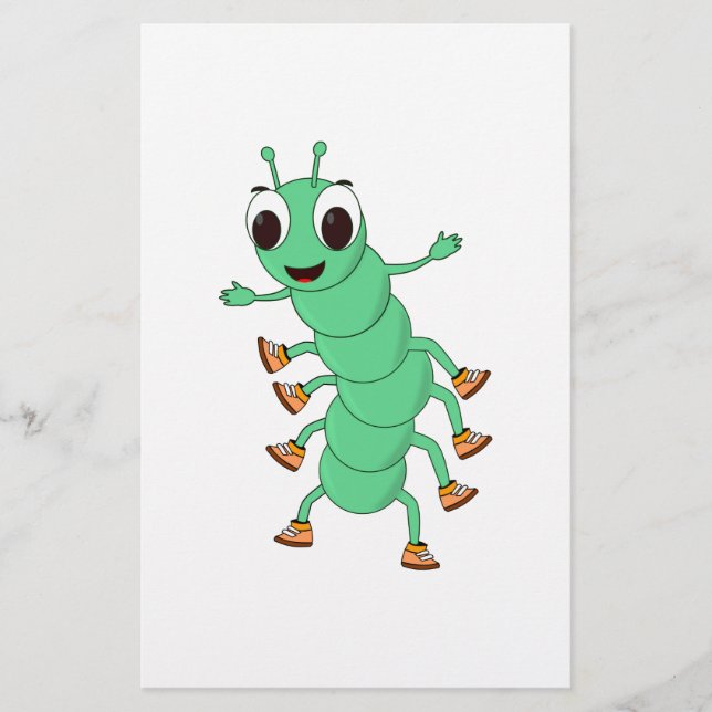 Green Caterpillar Stationery (Front)