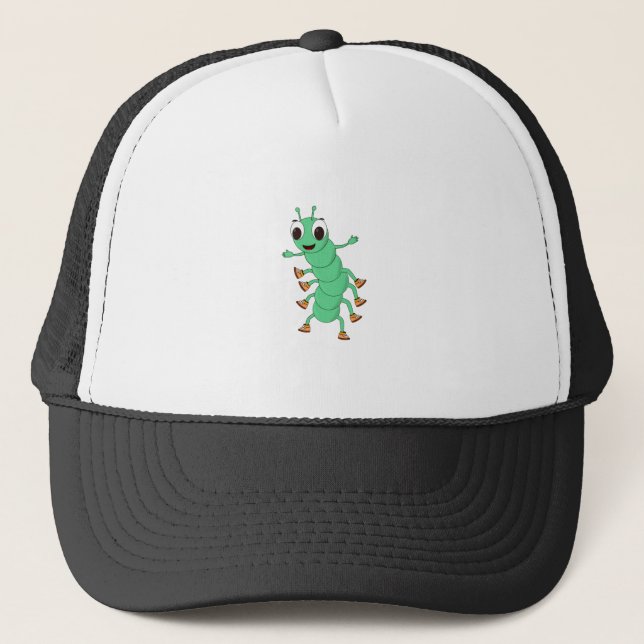 Green Caterpillar Trucker Hat (Front)