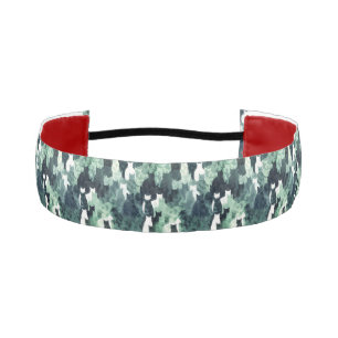Green Cats Camouflage Pattern Athletic Headband