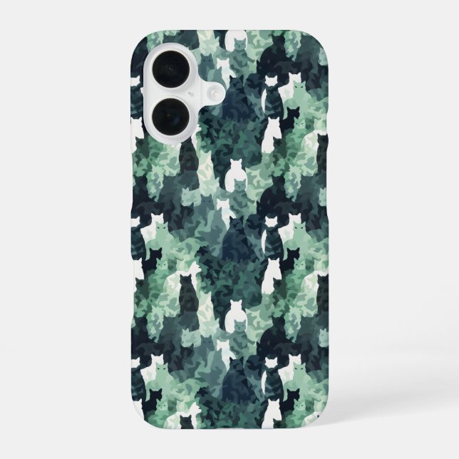 Green Cats Camouflage Pattern Iphone Case (Back)