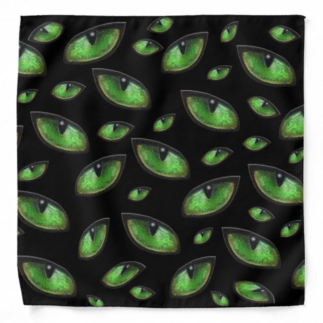 Green Cats Eyes, Bandana (Front)