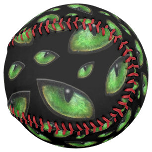 Green Cats Eyes Pattern, Softball