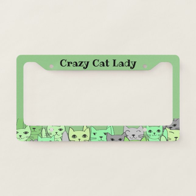 Green Cats License Plate Frame (Front)