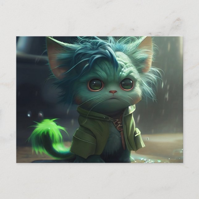 Green Cats Postcards (Front)