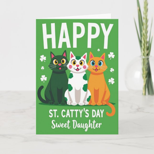 Green Cats St Pattys Day Card (Front)