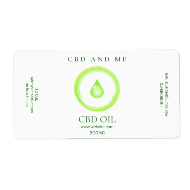 Green CBD Oil Labels (Front)
