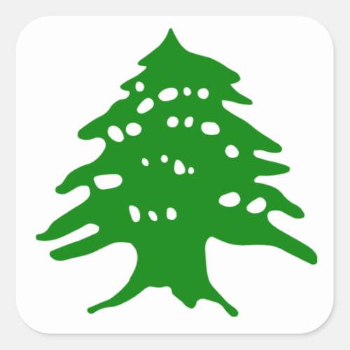 Green Cedar  Lebanon Cedar Square Sticker