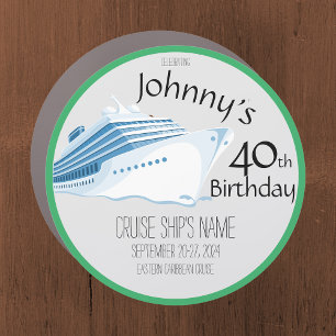 Green Celebrating Birthday Cruise Door Decor Car Magnet
