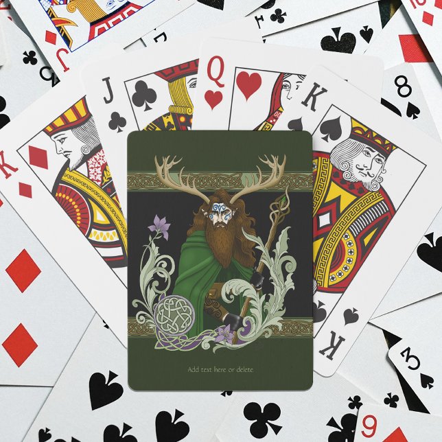 Green Celtic Antlers Man  Poker Cards (Creator Uploaded)