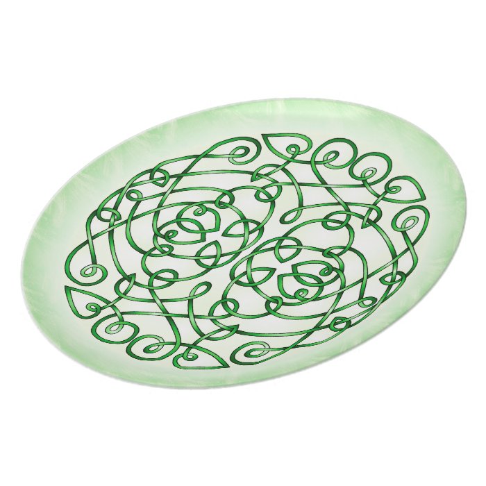 Green Celtic Art Curls Plates