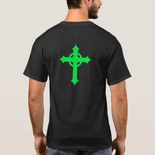 Green Celtic Cross Back Design Irish Heritage T-Shirt