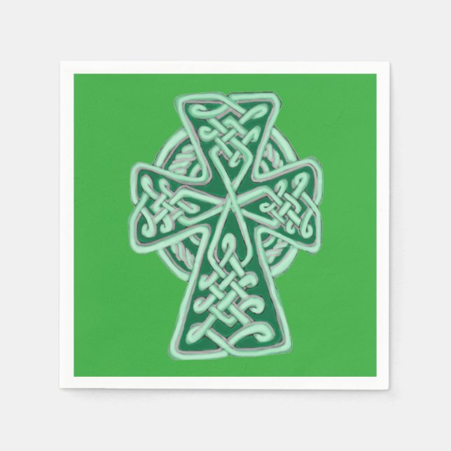 Green Celtic Cross Napkins (Front)