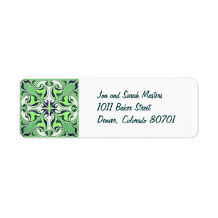 Green Celtic Cross Return Address Labels