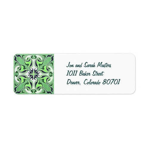 Green Celtic Cross Return Address Labels