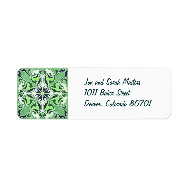 Green Celtic Cross Return Address Labels (Front)