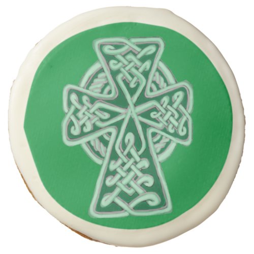 Green Celtic Cross Sugar Cookies