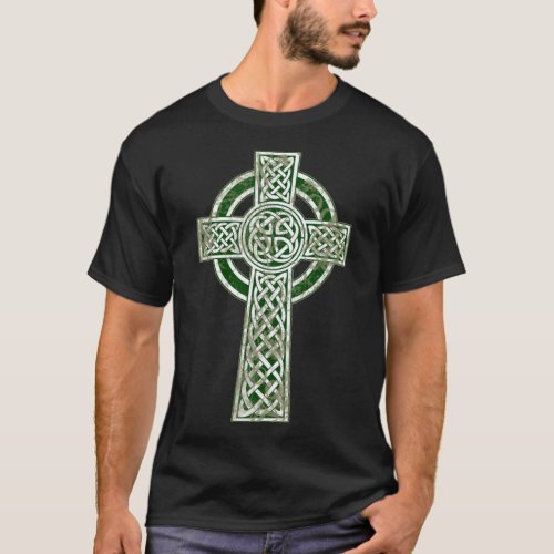 Green Celtic Cross T_Shirt