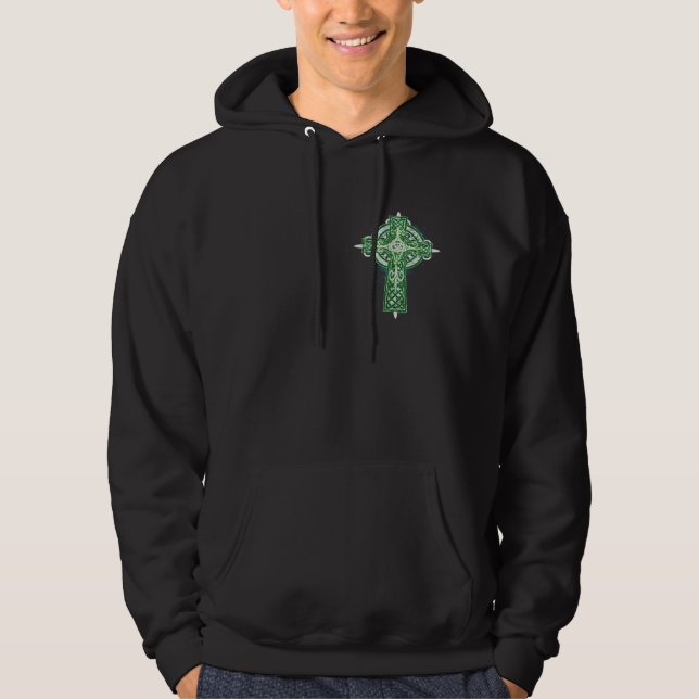 Green Celtic cross t-shirt Hoodie (Front)