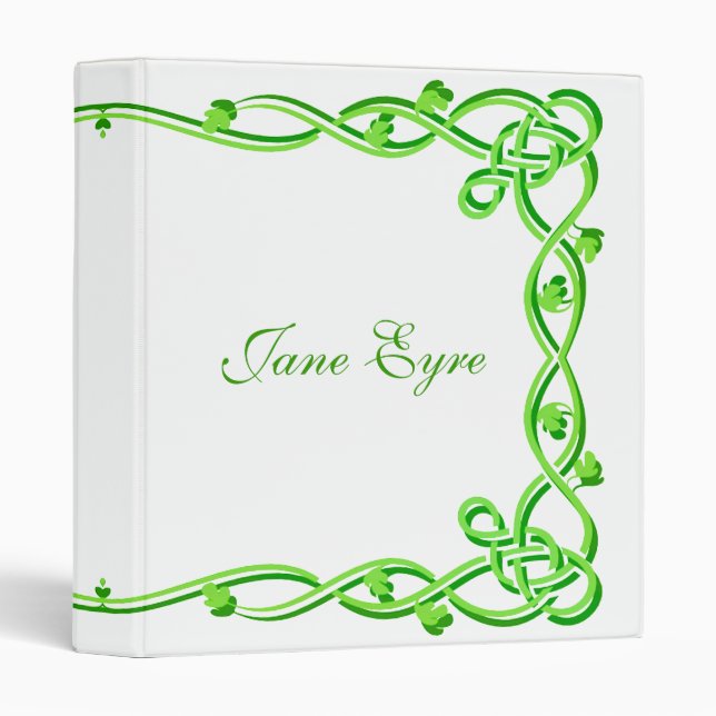 Green Celtic Design Avery Binder (Front/Spine)