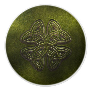 Green Celtic Door or Drawer Knob