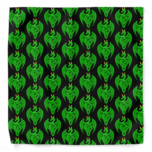 Green Celtic Dragon Bandana (Front)