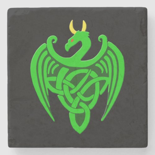 Green Celtic Dragon Coaster