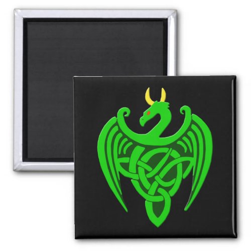 Green Celtic Dragon Magnet