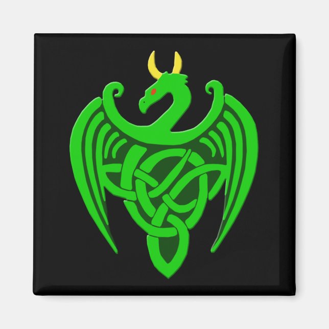 Green Celtic Dragon Magnet (Front)