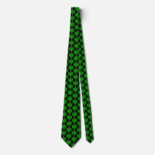 Green Celtic Dragon Neck Tie