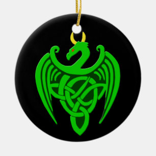 Green Celtic Dragon Ornament