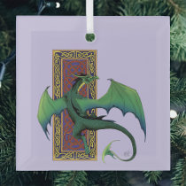 Green Celtic Dragon Purple Fantasy Knotwork