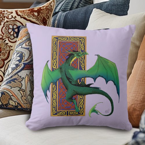 Green Celtic Dragon Purple Fantasy Knotwork