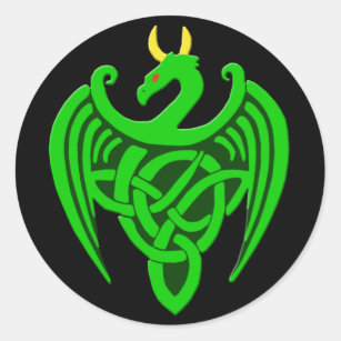 Green Celtic Dragon Stickers