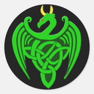 Green Celtic Dragon Stickers