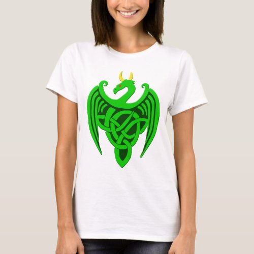 Green Celtic Dragon T Shirt