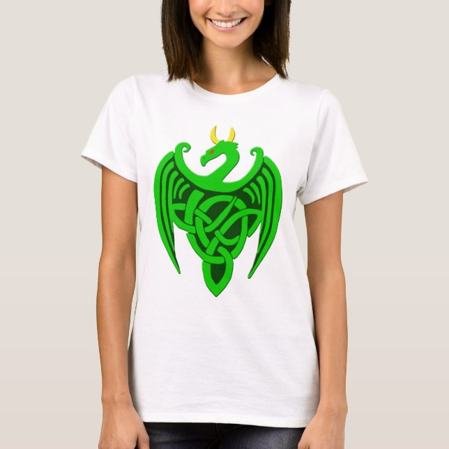 Green Celtic Dragon T Shirt (Front)