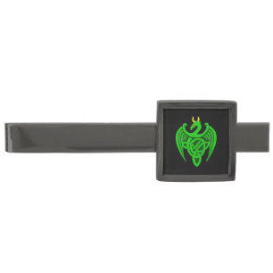 Green Celtic Dragon Tie Bar