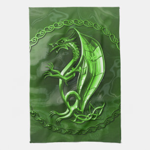 Green Celtic Dragon Towel