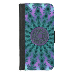 Green Celtic Fractal Mandala iPhone Wallet Case