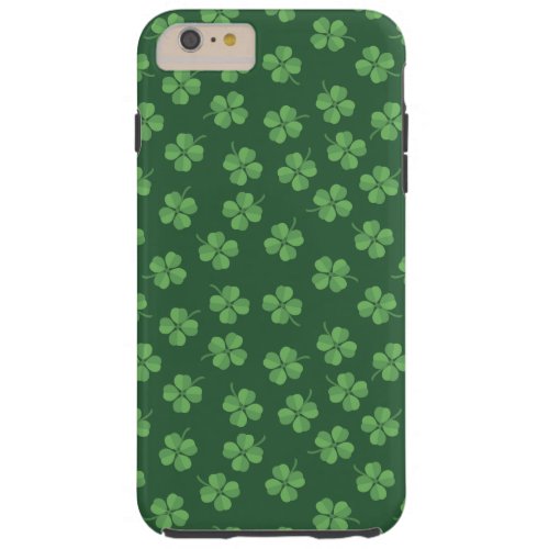 Green Celtic Irish Four Leafed Clovers St Patrick Tough iPhone 6 Plus Case