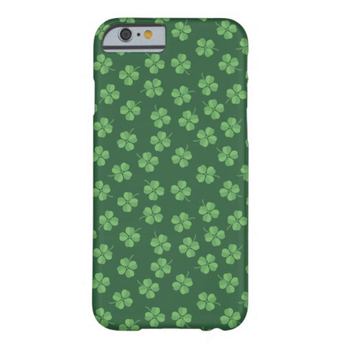 Green Celtic Irish Four Leafed Clovers St Patrick Barely There iPhone 6 Case