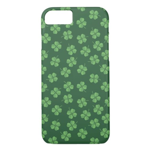 Green Celtic Irish Four Leafed Clovers St Patrick iPhone 87 Case