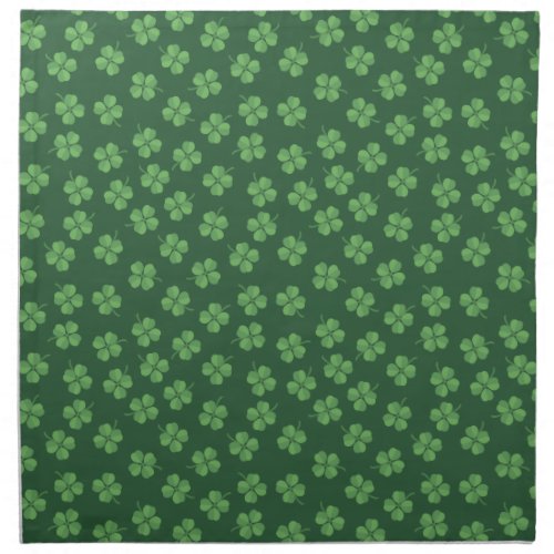 Green Celtic Irish Four Leafed Clovers St Patrick Cloth Napkin