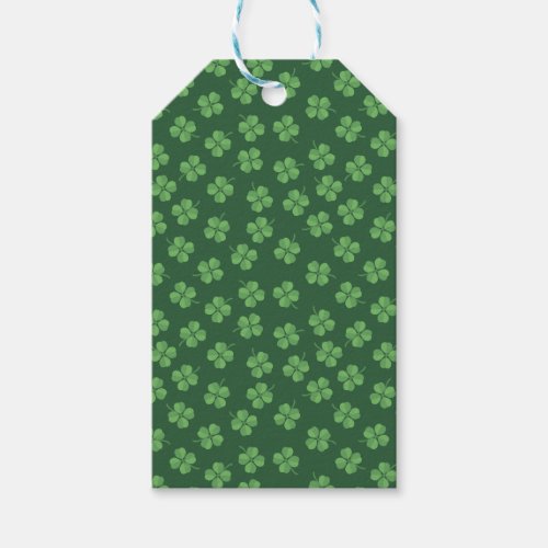 Green Celtic Irish Four Leafed Clovers St Patrick Gift Tags