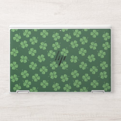 Green Celtic Irish Four Leafed Clovers St Patrick HP Laptop Skin