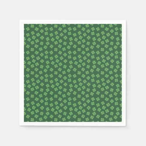 Green Celtic Irish Four Leafed Clovers St Patrick Napkins