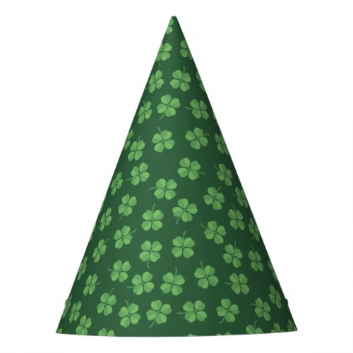 Green Celtic Irish Four Leafed Clovers St Patrick Party Hat