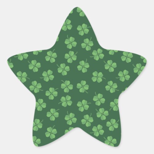 Green Celtic Irish Four Leafed Clovers St Patrick Star Sticker