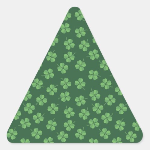 Green Celtic Irish Four Leafed Clovers St Patrick Triangle Sticker